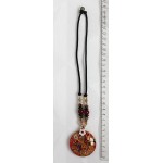 Колье-кулон из муранского стекла, круг с отверстием 50мм цвет красный