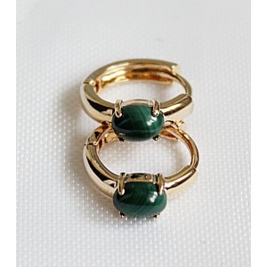 Серьги из малахита "колечки"