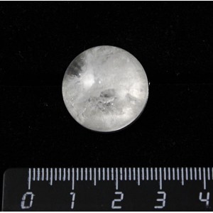 Брошь из горного хрусталя, круг 20мм