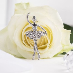 Брошь спортивная "Балерина" аронди, цвет радужный, цвет серебристый