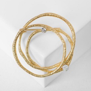 Брошь "Абстракция" проволока, цвет бело-золотой, цвет золотистый