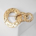 Брошь "Цепи" 6,6 см х 5 см, цвет матовое золото