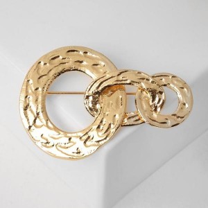 Брошь "Цепи" 6,6 см х 5 см, цвет матовое золото