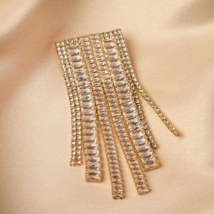 Брошь "Водопад", цвет белый, цвет золотистый