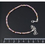 Браслет из фосфосидерита, шарик 3мм огранка, на застежке