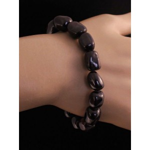 Браслет из граната, кубик заоваленный 14х8мм