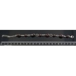 Браслет из граната на колечках, кубик заоваленный 14х8мм + шарик 7мм