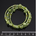 Браслет из нефрита (шарик 8мм) на струнке с хрусталем и бисером