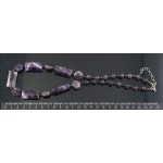 Колье из аметиста, прямоугольники 28х14мм + шарик