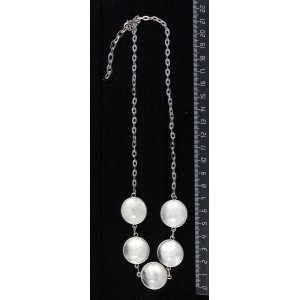 Колье из горного хрусталя, на цепочке, 5 камней, круг 18мм