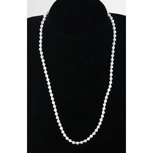 Бусы из лунного камня (беломорит) 55см, шарик 4.5мм огранка, через бисер