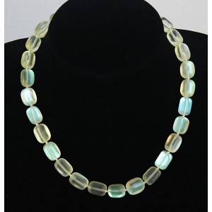 Бусы из опала желтого (иск.) 44см, кубик заоваленный 16х10мм