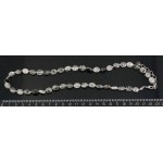 Бусы из волосатика, черные "волосы", овал 14х10мм огранка