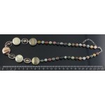 Колье из яшмы зелёной, круг 20м + шарик 8мм в рамке