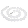Бусы шар №12 через узел, пластик, цвет белый, 50 см
