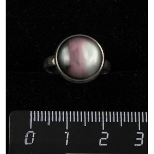 Кольцо c гелиотисом (иск.), круг 12мм, безразмерное