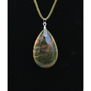 Кулон из унакита, капля 48х28мм