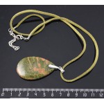 Кулон из унакита, капля 48х28мм