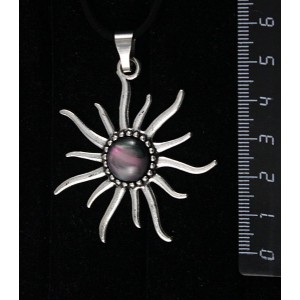 Кулон из гелиотиса (иск.), "солнышко", круг 12мм