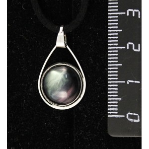 Кулон из гелиотиса (иск.), круг 12мм, "капелька"