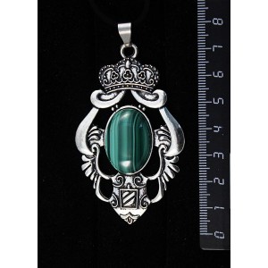 Кулон из малахита, овал 25х18мм, "императрица"