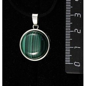 Кулон из малахита, круг 18мм