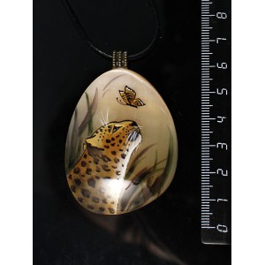 Кулон из селенита "леопард" 55х45мм