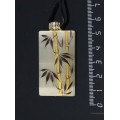 Кулон из селенита прямоугольный "бамбук" 45х25мм