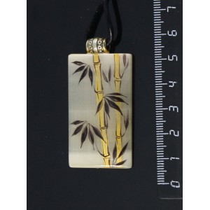 Кулон из селенита прямоугольный "бамбук" 45х25мм