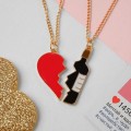 Кулоны "Неразлучники" сердце и вино, цветной, цвет золотистый, 45 см