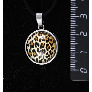 Кулон с  кабошоном из пластика, круг 18мм