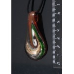 Кулон муранское стекло "Капля" (58х30 мм), цвет красный