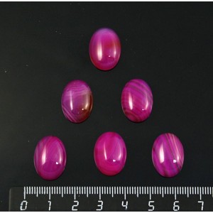 Агат малиновый (тонировка), кабошон овал 18х13мм