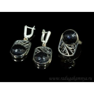 Кольцо и серьги агат