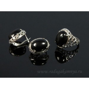 Кольцо и серьги с агатом