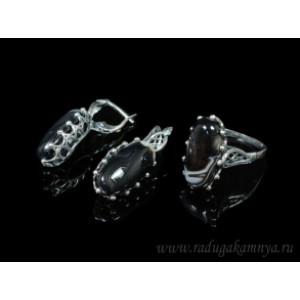 Кольцо и серьги с агатом Кольцо и серьги с агатом