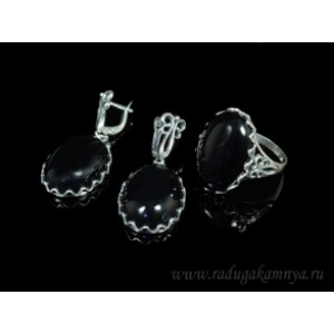 Кольцо и серьги с агатом Кольцо и серьги с агатом