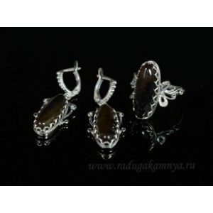 Кольцо и серьги с агатом Кольцо и серьги с агатом