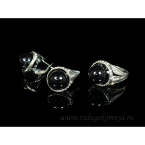 Кольцо и серьги с агатом