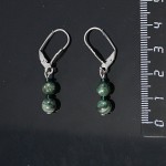 Серьги из фуксита, два шарика 6мм