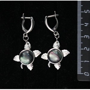 Серьги из гелиотиса (иск.), круг 12мм, "ягодка", швензы посеребрение