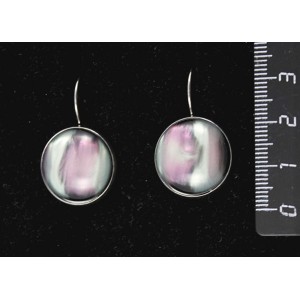 Серьги из гелиотиса (иск.), круг 18мм, замок петелька