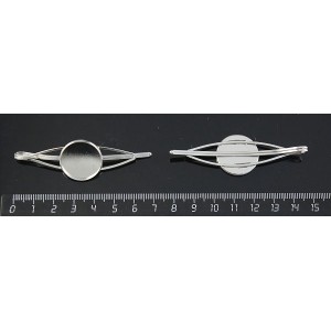 Основа для заколки (зажим для волос), круг 20мм цвет ант.серебро