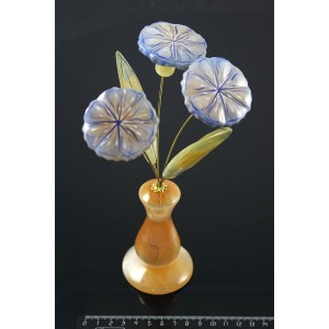 Букет из селенита в вазе "Васильки", 3 цветка 80*60*220мм