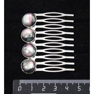 Заколка-шпилька из гелиотиса (иск.), 4 камня круг 12мм