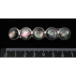 Заколка из гелиотиса (иск.) 6см, круг 12мм, 5 камней