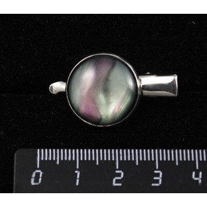 Заколка-крокодил с гелиотисом (иск.), круг 20мм