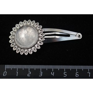 Заколка - зажим для волос с горным хрусталём, "подсолнух", круг 20мм