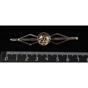 Заколка с кабошоном из пластика , рисунок "леопард", круг 12мм