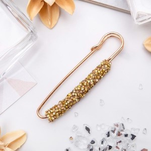 Булавка "Вечеринка" стразы, 7см, цвет золотистый, цвет золотистый